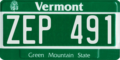 VT license plate ZEP491