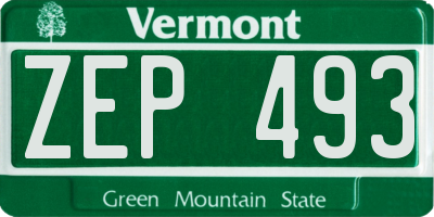 VT license plate ZEP493