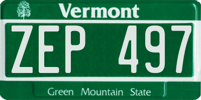 VT license plate ZEP497
