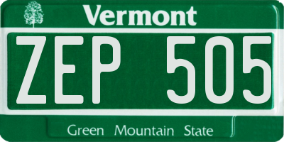 VT license plate ZEP505