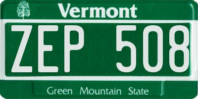 VT license plate ZEP508
