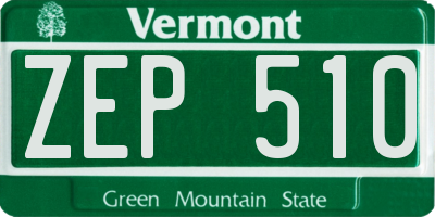 VT license plate ZEP510