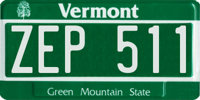 VT license plate ZEP511