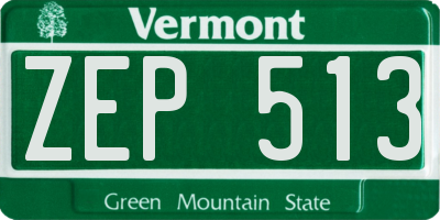 VT license plate ZEP513
