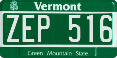 VT license plate ZEP516