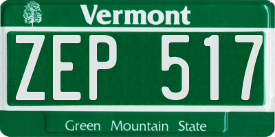VT license plate ZEP517