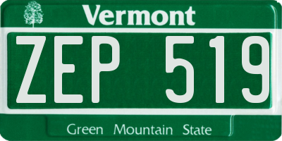 VT license plate ZEP519