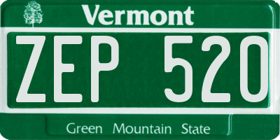 VT license plate ZEP520