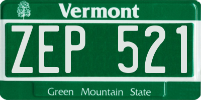VT license plate ZEP521