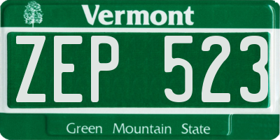 VT license plate ZEP523