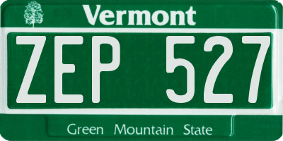 VT license plate ZEP527