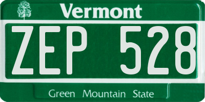 VT license plate ZEP528