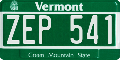 VT license plate ZEP541