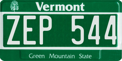 VT license plate ZEP544