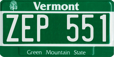 VT license plate ZEP551