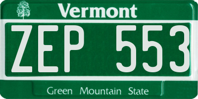 VT license plate ZEP553
