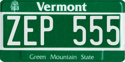 VT license plate ZEP555