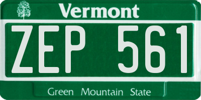 VT license plate ZEP561