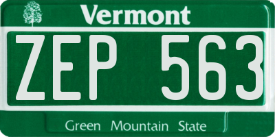 VT license plate ZEP563