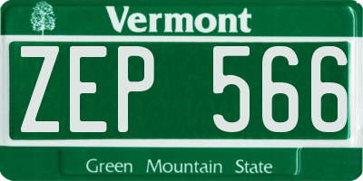 VT license plate ZEP566