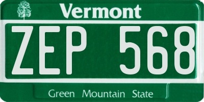 VT license plate ZEP568