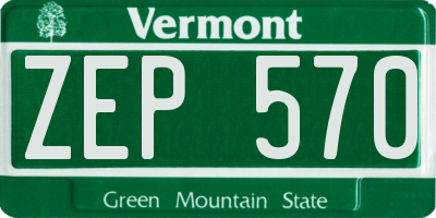 VT license plate ZEP570