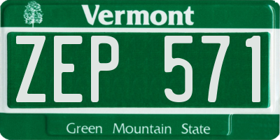 VT license plate ZEP571