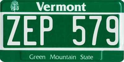 VT license plate ZEP579