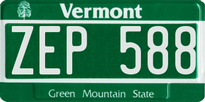 VT license plate ZEP588