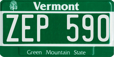 VT license plate ZEP590