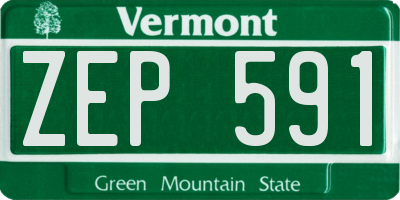 VT license plate ZEP591