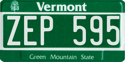 VT license plate ZEP595