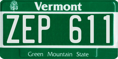 VT license plate ZEP611
