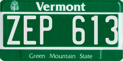 VT license plate ZEP613