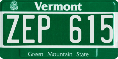VT license plate ZEP615
