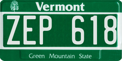 VT license plate ZEP618