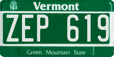 VT license plate ZEP619