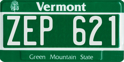 VT license plate ZEP621