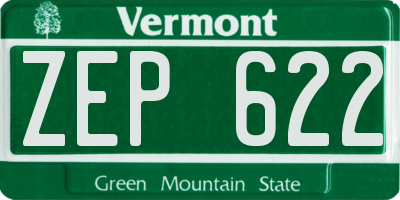 VT license plate ZEP622