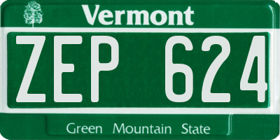 VT license plate ZEP624