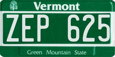 VT license plate ZEP625