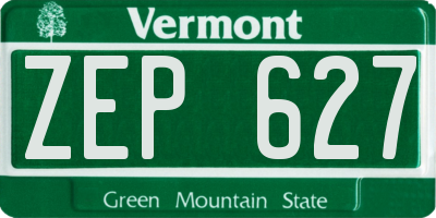 VT license plate ZEP627