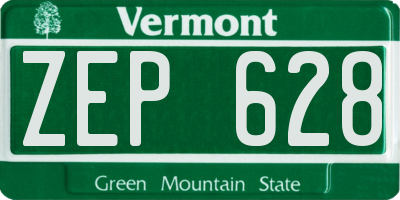 VT license plate ZEP628