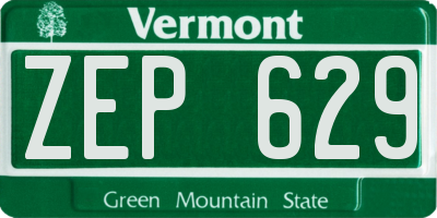 VT license plate ZEP629