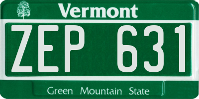 VT license plate ZEP631