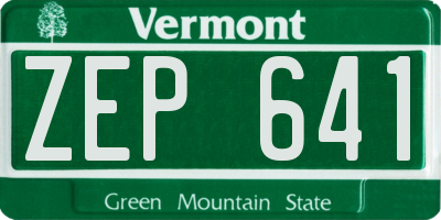 VT license plate ZEP641