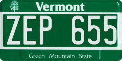 VT license plate ZEP655