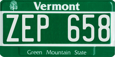 VT license plate ZEP658