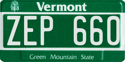 VT license plate ZEP660