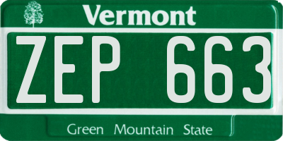 VT license plate ZEP663